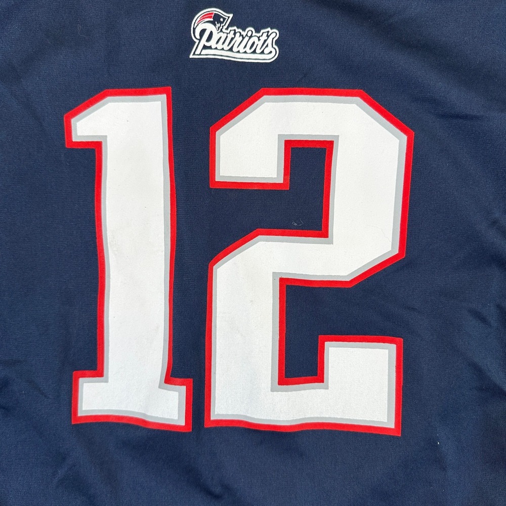 Nike New England Patriots Tom Brady 12 Navy Blue NFL Jersey Youth Large - Picture 3 of 15